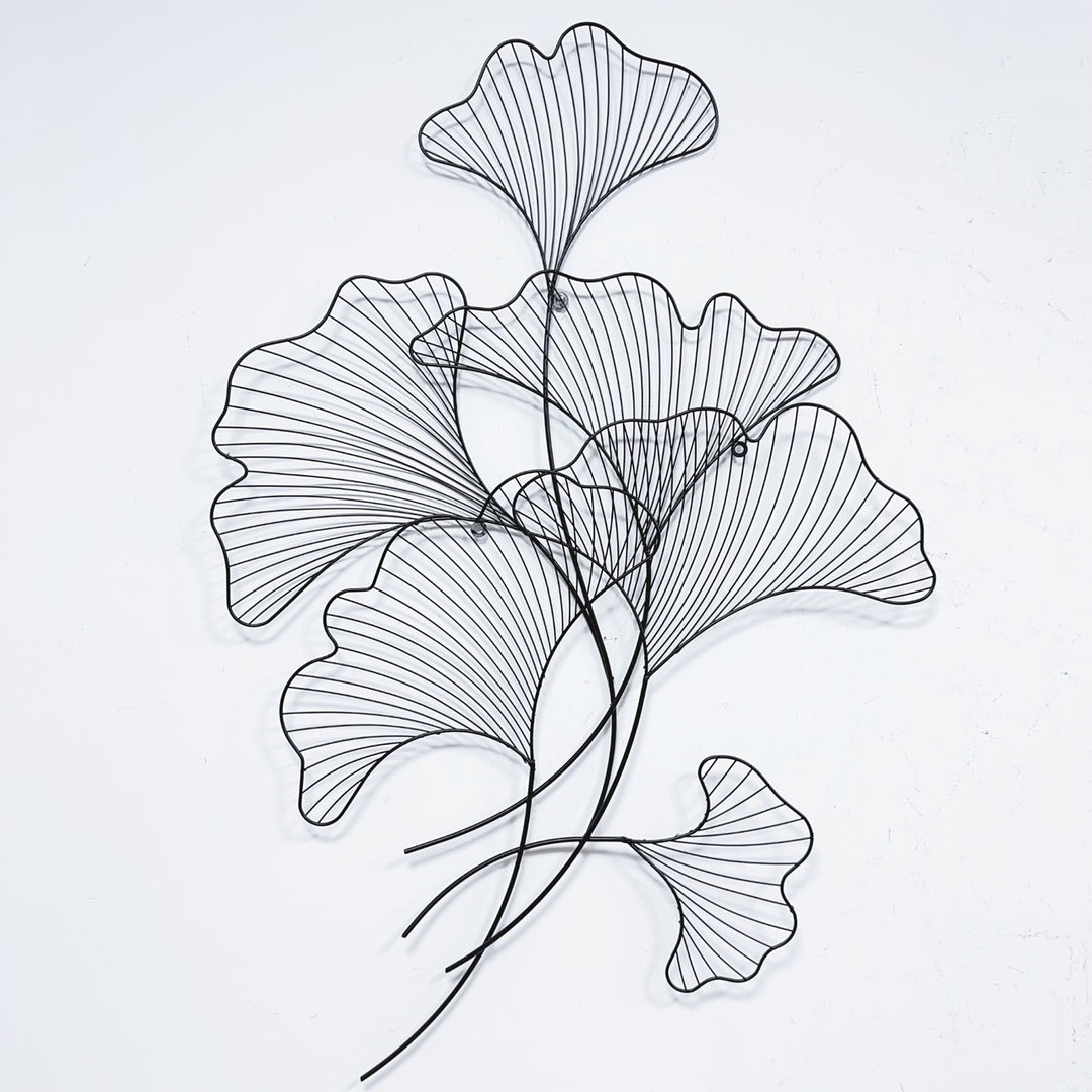 Elegant Ginkgo Leaf Metal Wall Sculpture