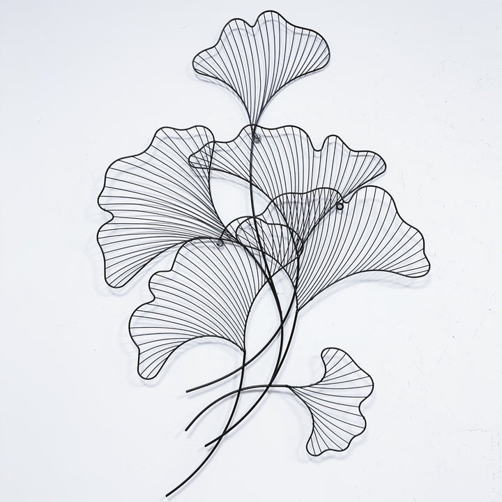 Elegant Ginkgo Leaf Metal Wall Sculpture