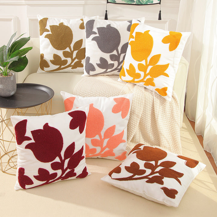 Floral Embellished Throw Pillow