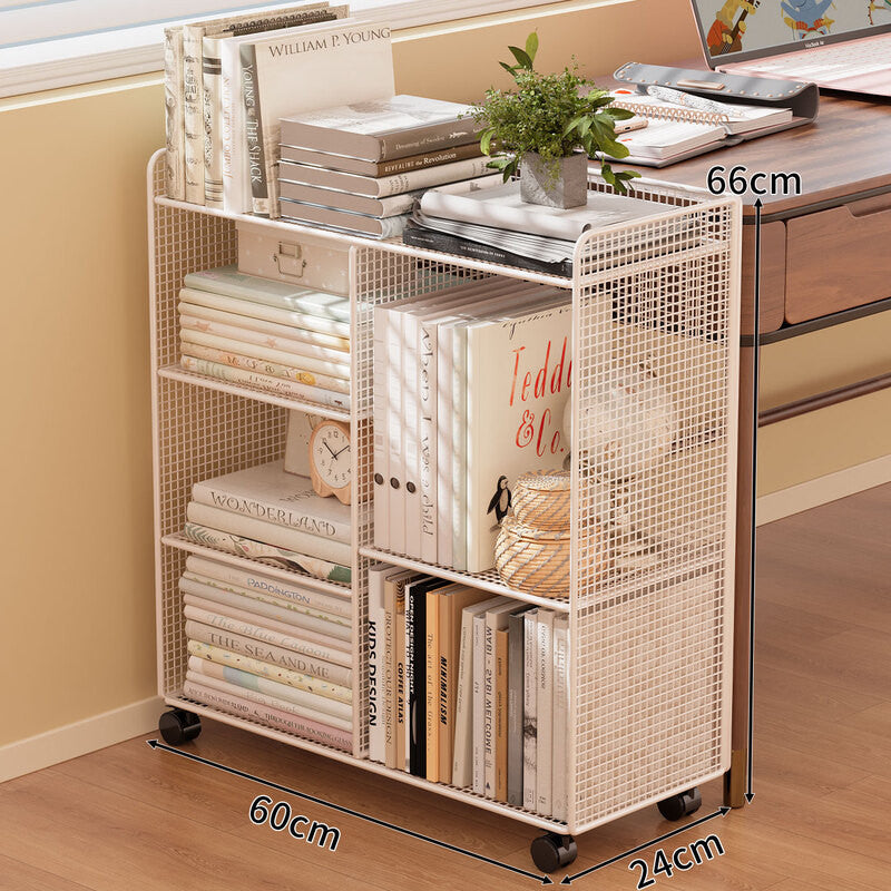 Modern Wire Grid Bookshelf Organizer
