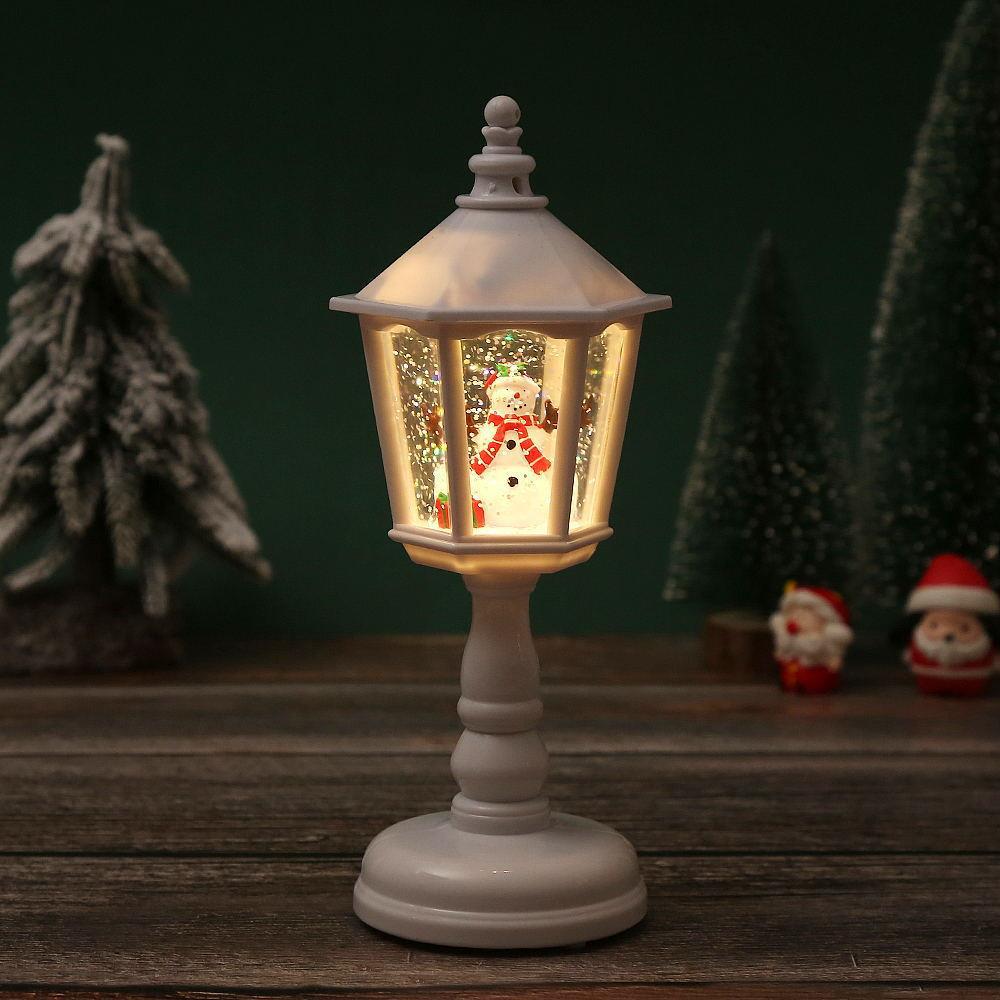 Nostalgic Christmas lantern with moving Santa scene