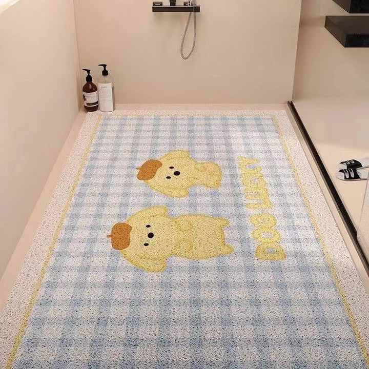 Playful Puppy-Themed Non-Slip Bathroom Mat