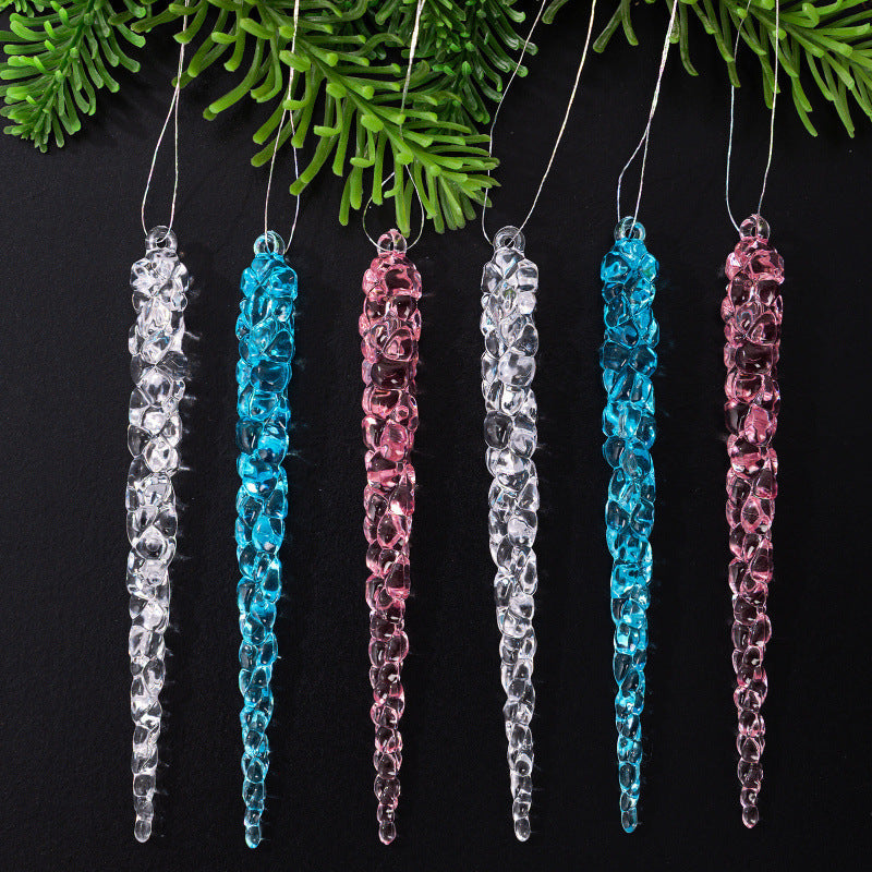 Decorative Christmas tree hangers in icicle shape