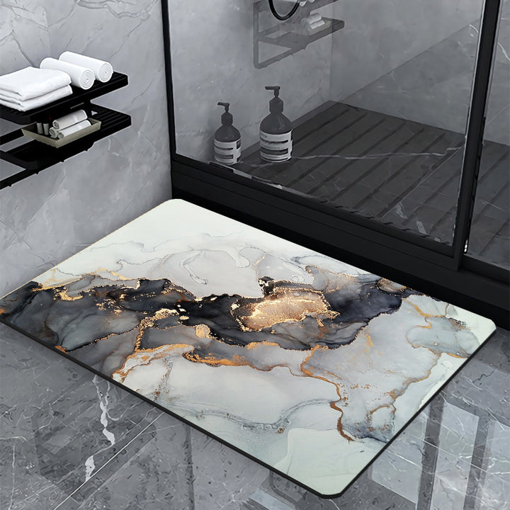 Luxury Marble-Effect Bath Mat