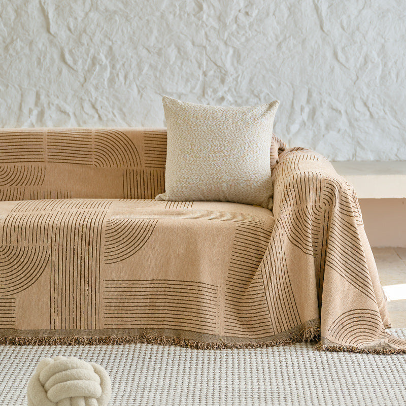 Decorative Geometric Tassel Sofa Throw Cover