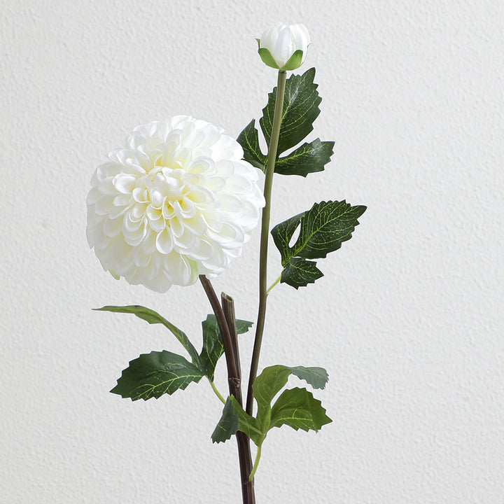 Artificial dahlia flower branch with realistic texture