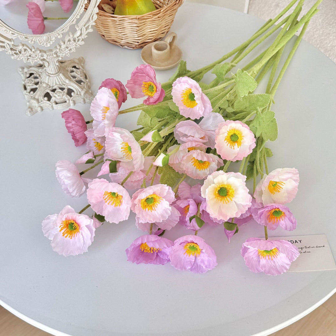 Realistic Poppy Floral Stem for Flower Arrangements