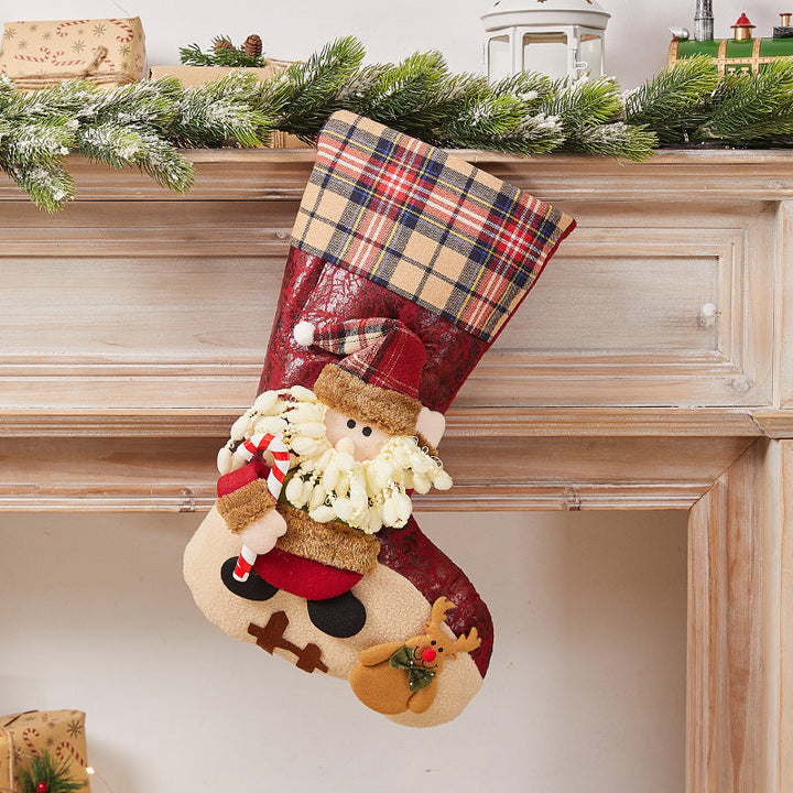 Festive Christmas stocking with nostalgic design