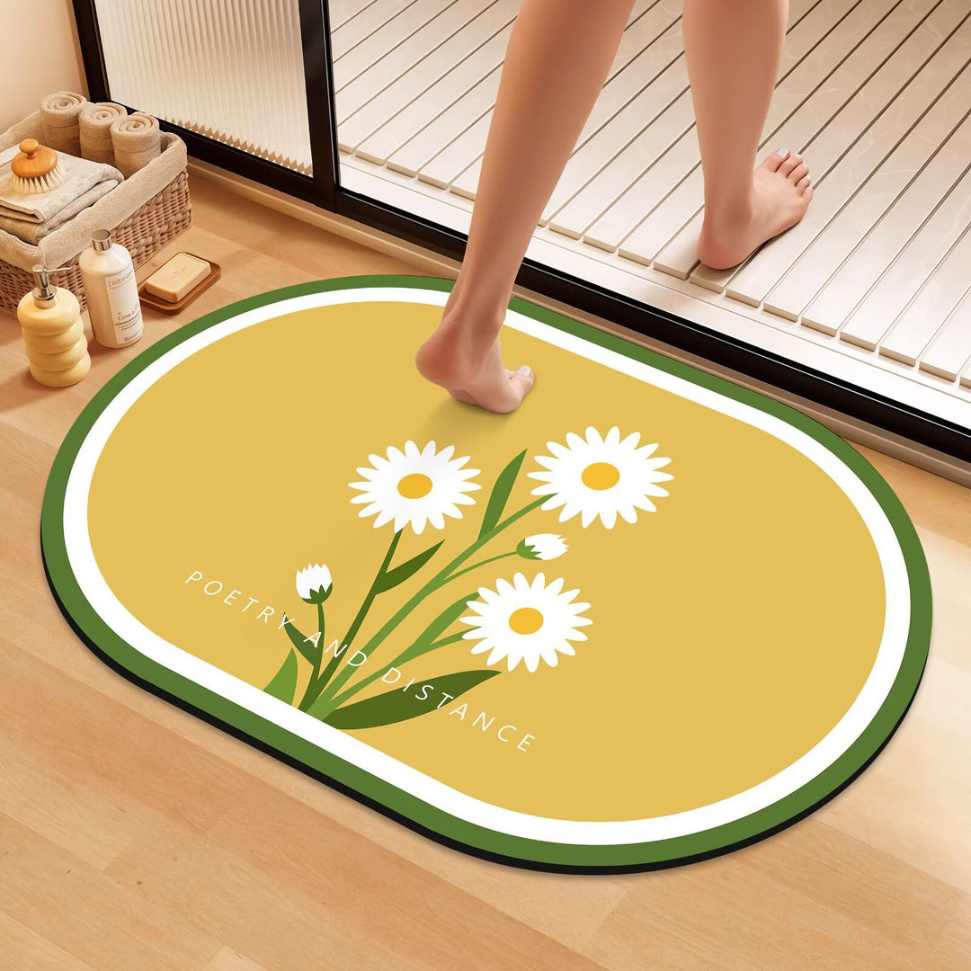 Artistic Floral Bath Mat