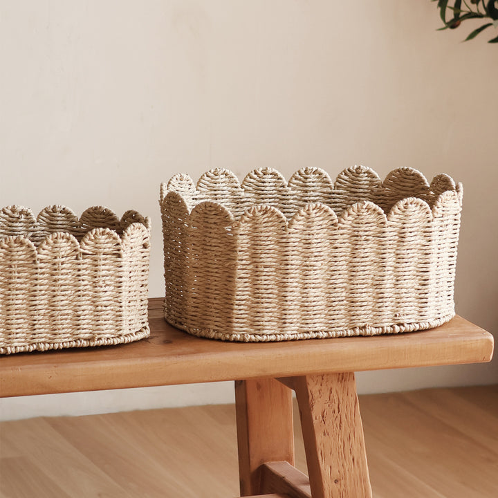 Handcrafted basket with wavy edge