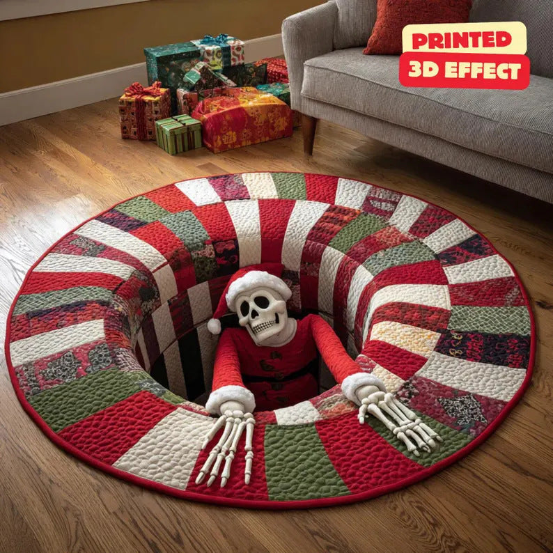 Festive Santa Claus Themed Round Mat for Home