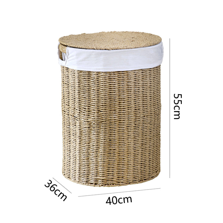 Rustic laundry basket made of woven material