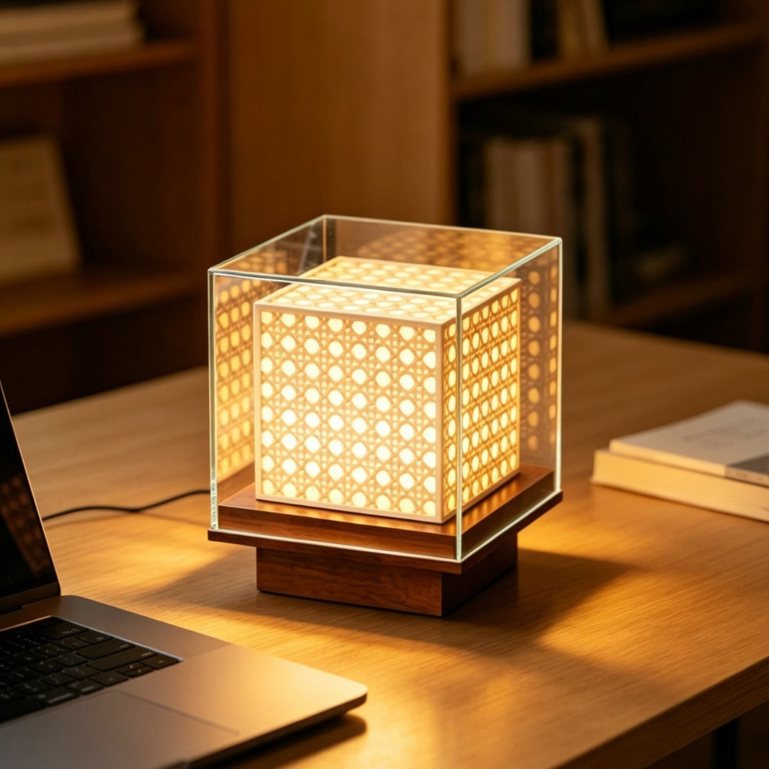 Decorative glass lantern table lamp