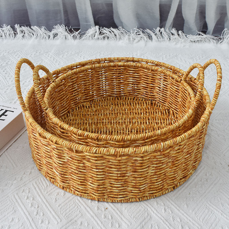 Handwoven Natural Rattan Storage Baskets Set