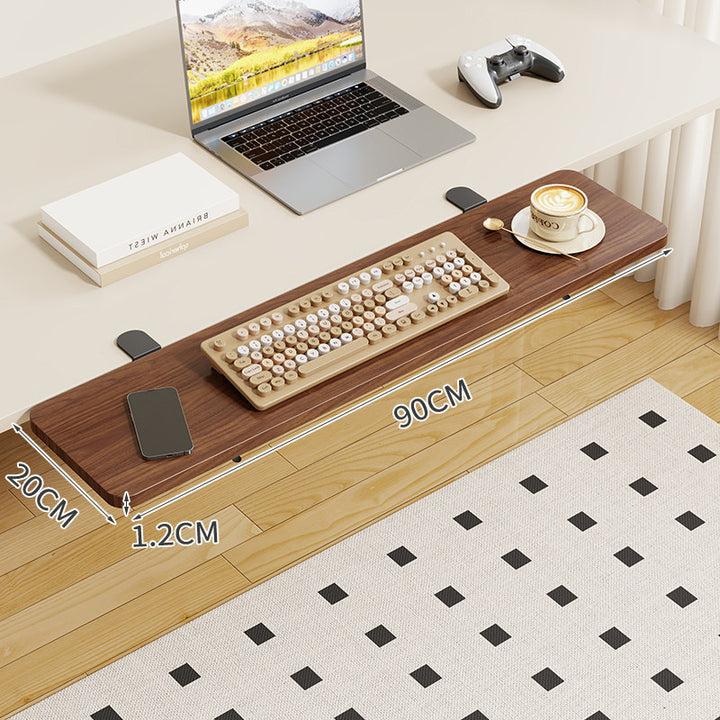 Clamp-On Foldable Bamboo Side Tray Table for Desk and Sofa
