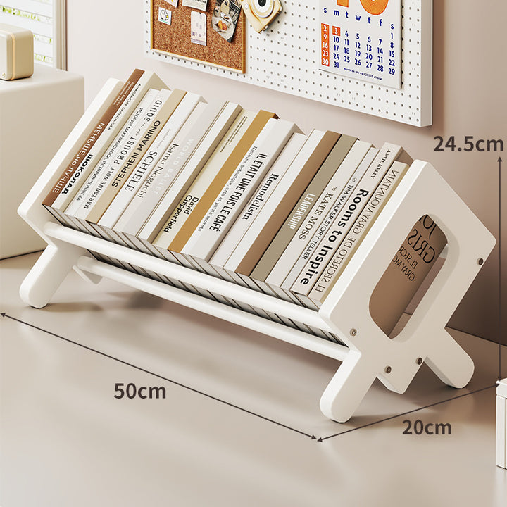 Angled Bamboo Desktop Book and Magazine Rack with Non-Slip Rods