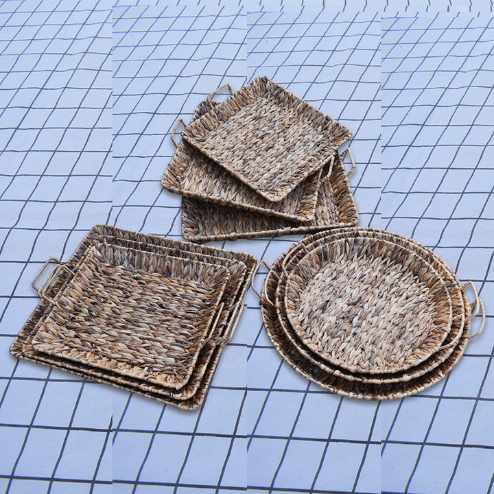 Woven Serving Tray Set