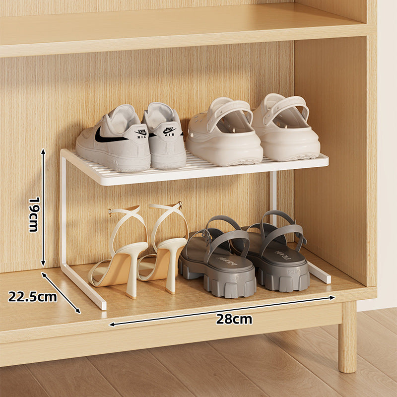 Compact Double-Layer Adjustable Shoe Shelf Riser for Cabinet and Closet