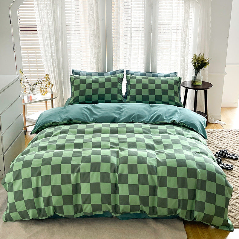 Premium Checkerboard Duvet Cover Set