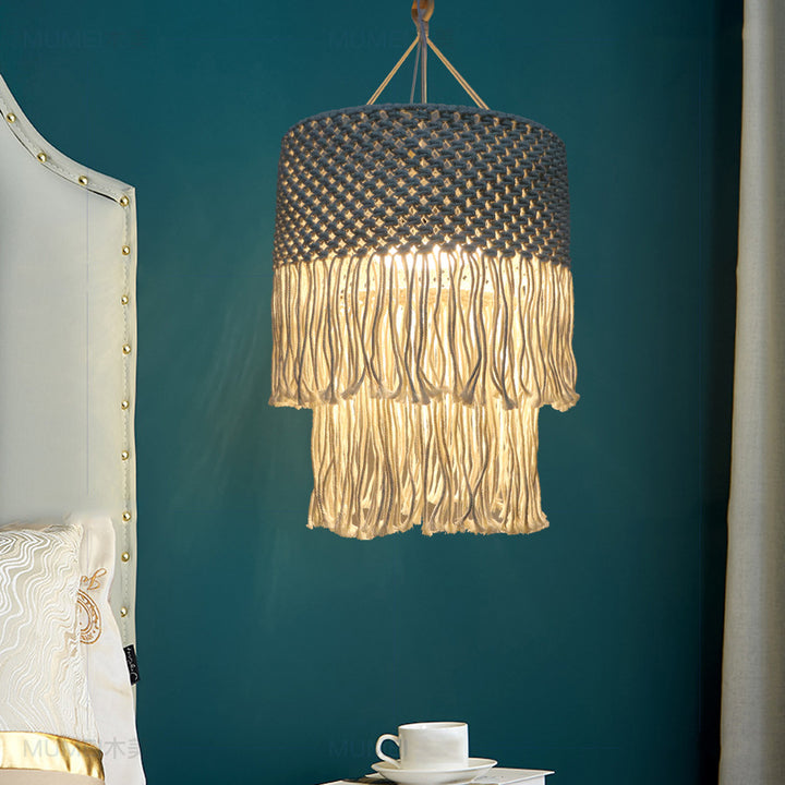 Handwoven Macramé Pendant Lamp