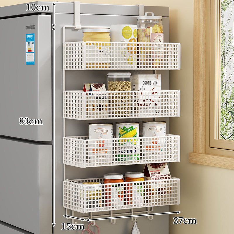 Over-Door Two Tier Metal Mesh Hanging Kitchen Storage Basket Organizer with Hooks