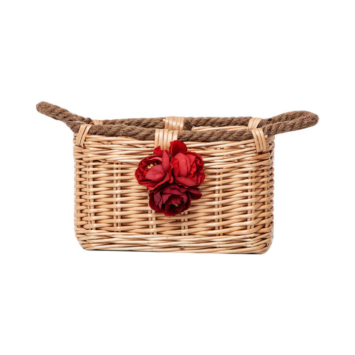 Basket with decorative flower decoration