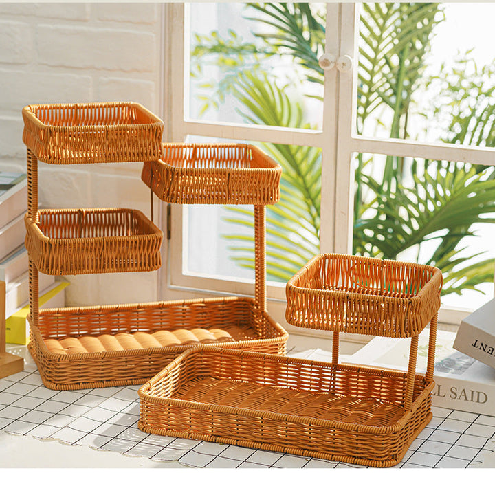 Multi-Tiered Wicker Organization Tray
