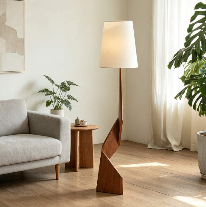 Artistic wooden floor lamp