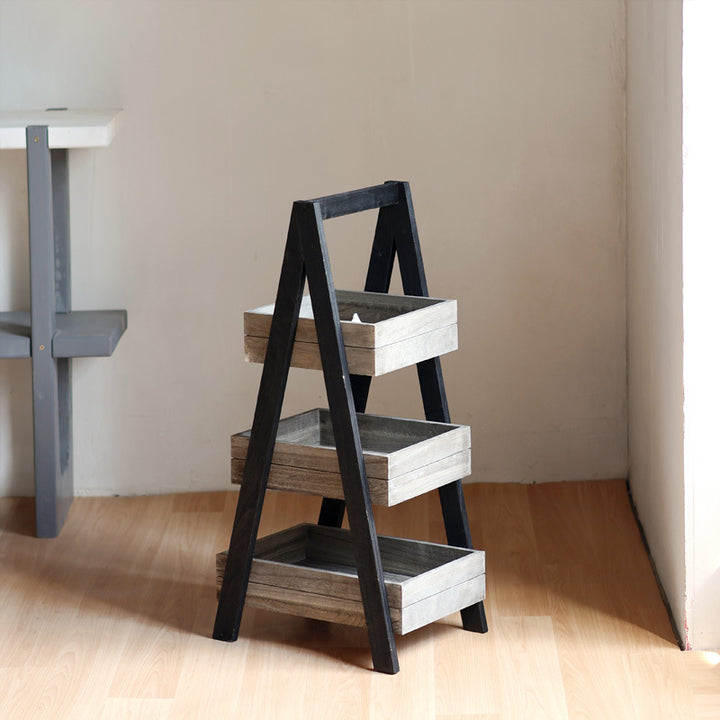 Three-door wooden shelf with modern design