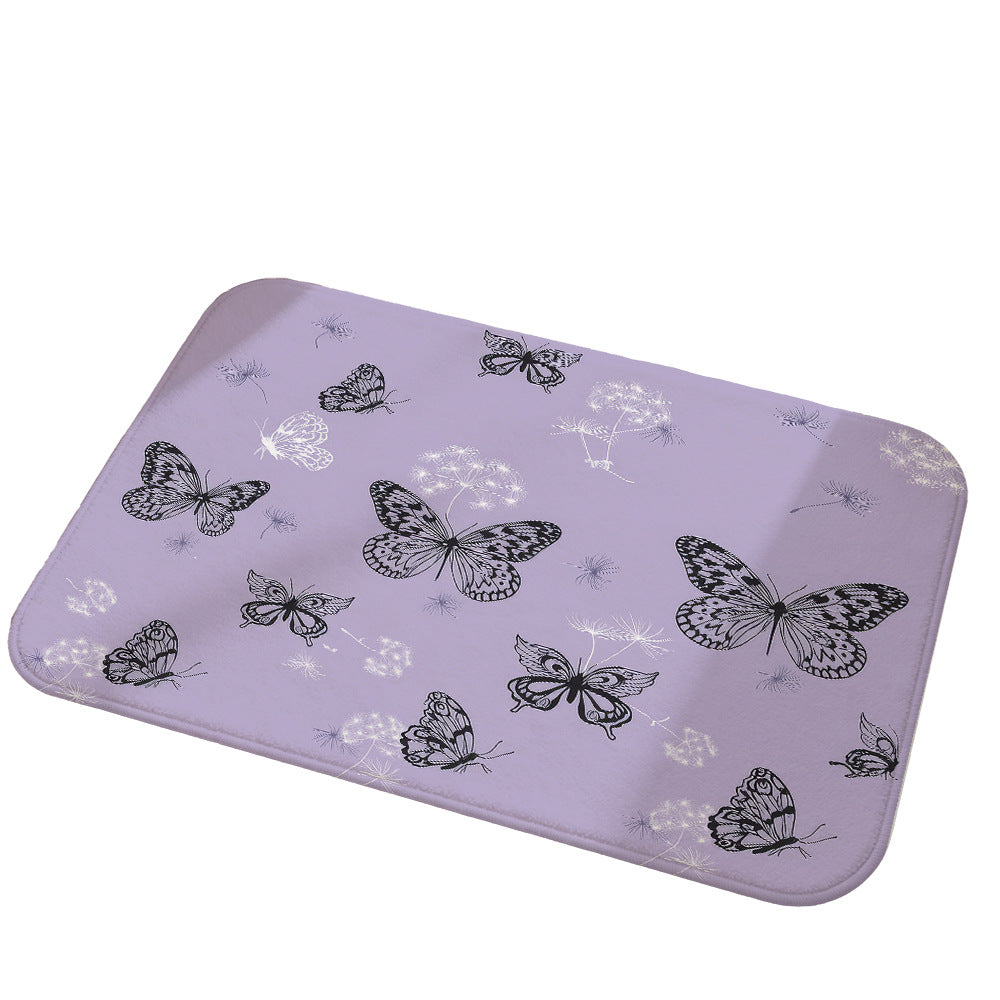 Elegant Butterfly Print Area Rug
