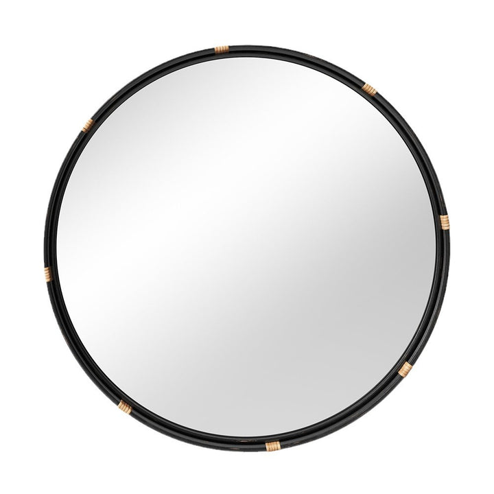 Round Decorative Wall Mirror With Braided Edge