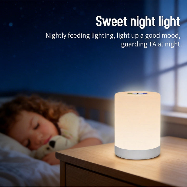 Color-changing smart cylinder table lamp with touch top light night light