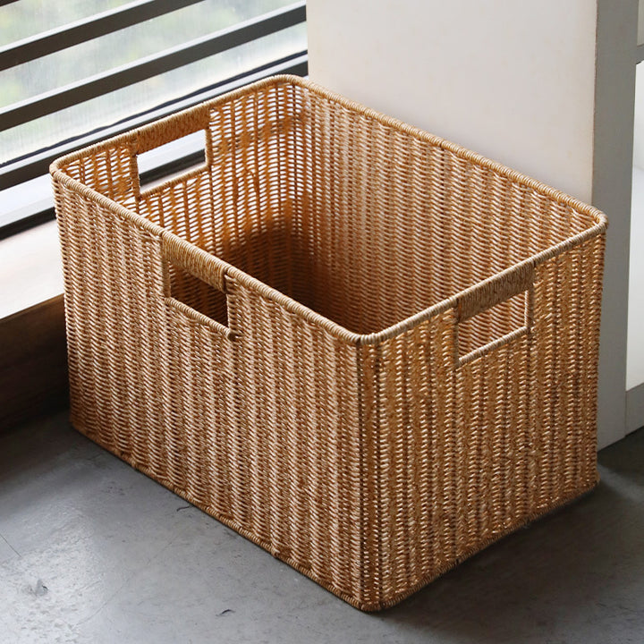 Storage basket made of natural rattan
