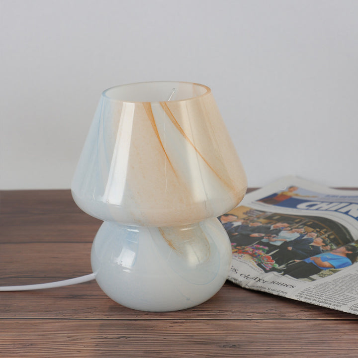 Glass Mosaic Mushroom Table Lamp