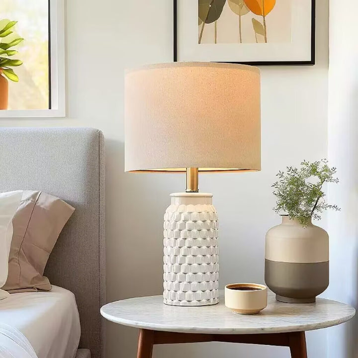Textured ceramic table lamp