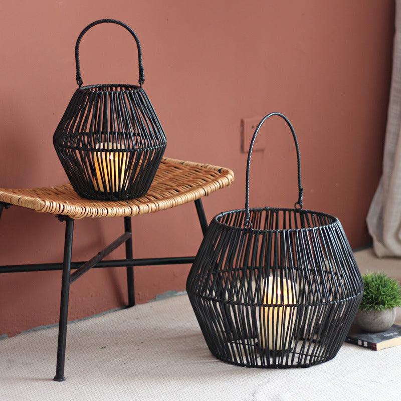 Decorative basket with handle