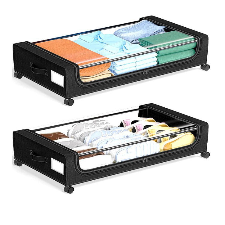 Storage box with wheels