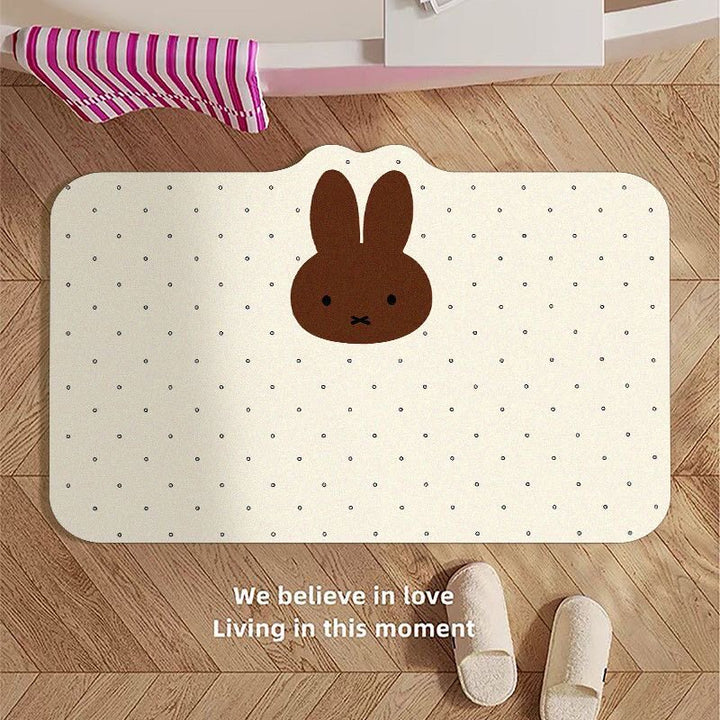 Playful Bunny-Themed Bath Mat