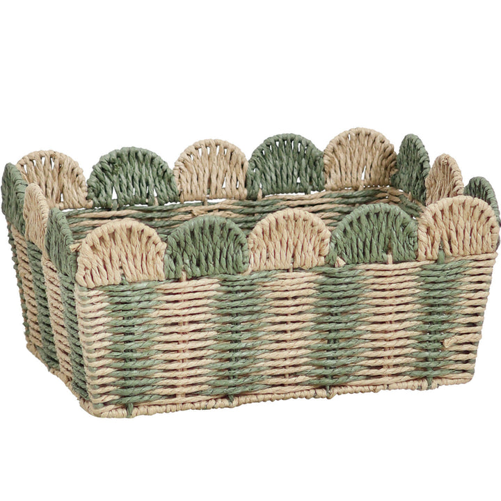Handcrafted decorative basket with wave edge
