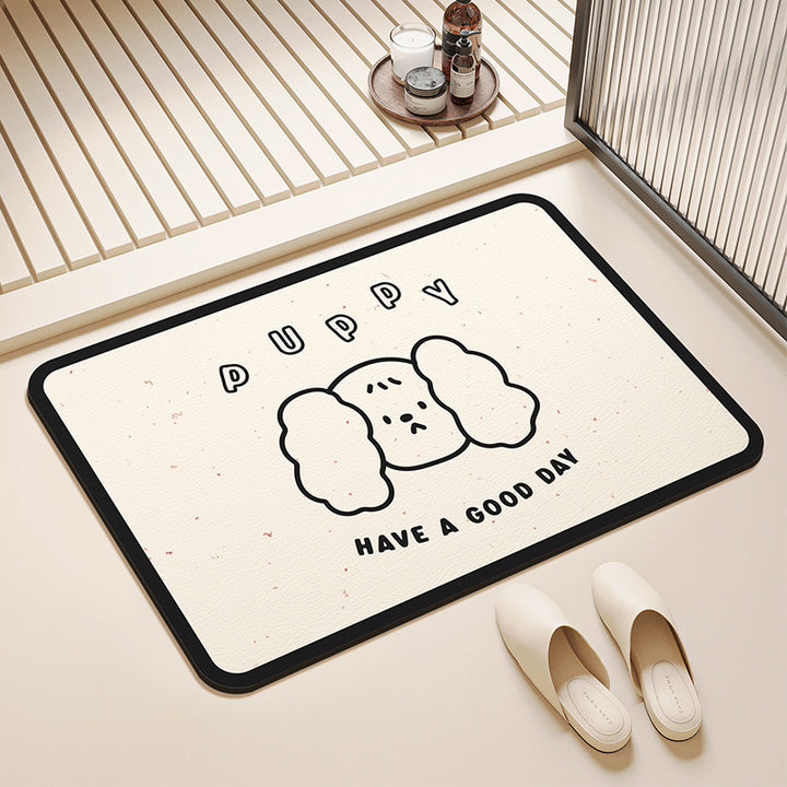 Playful Pet-Themed Absorbent Mat