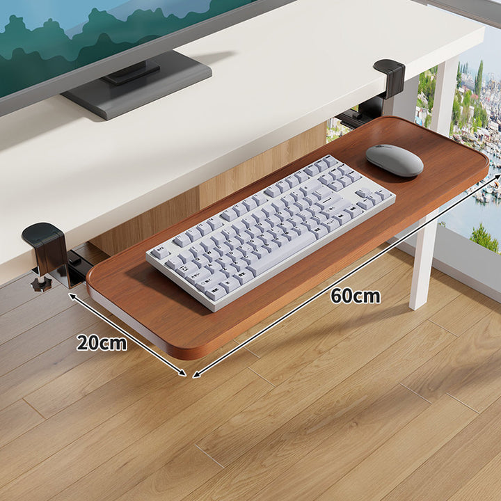 Under-Desk Sliding Ergonomic Keyboard and Mouse Tray with Clamp Mount