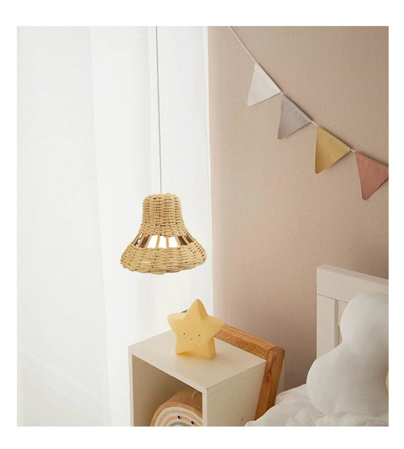Handmade hanging lamp made of natural material