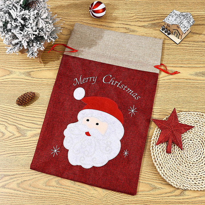 Festive Christmas gift sack with snowman motif