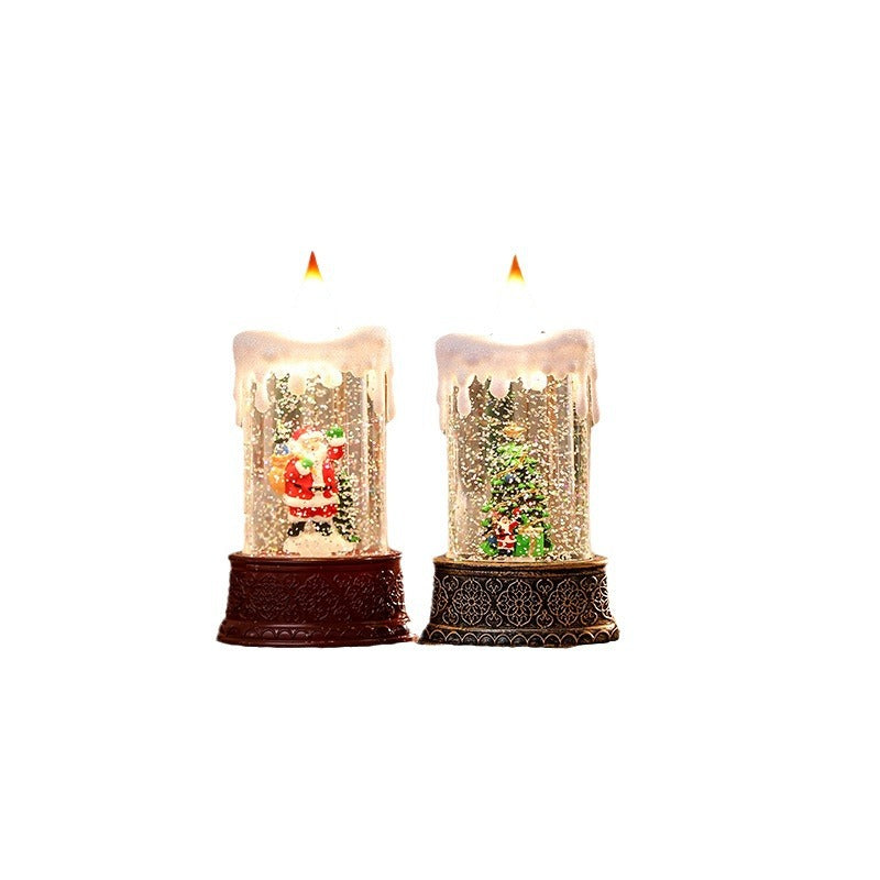 Christmas lantern with movable Santa motif