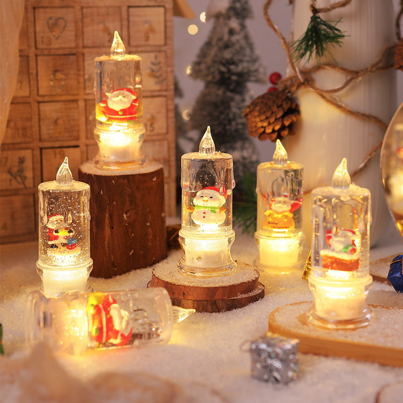 LED Christmas lantern with Santa figure
