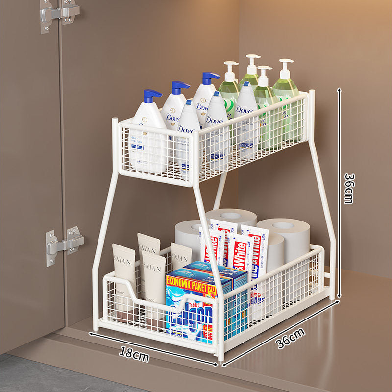 Two-level under-shelf storage organizer