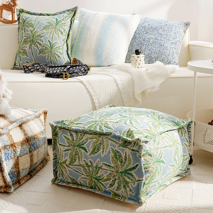 Floral Patterned Pouf