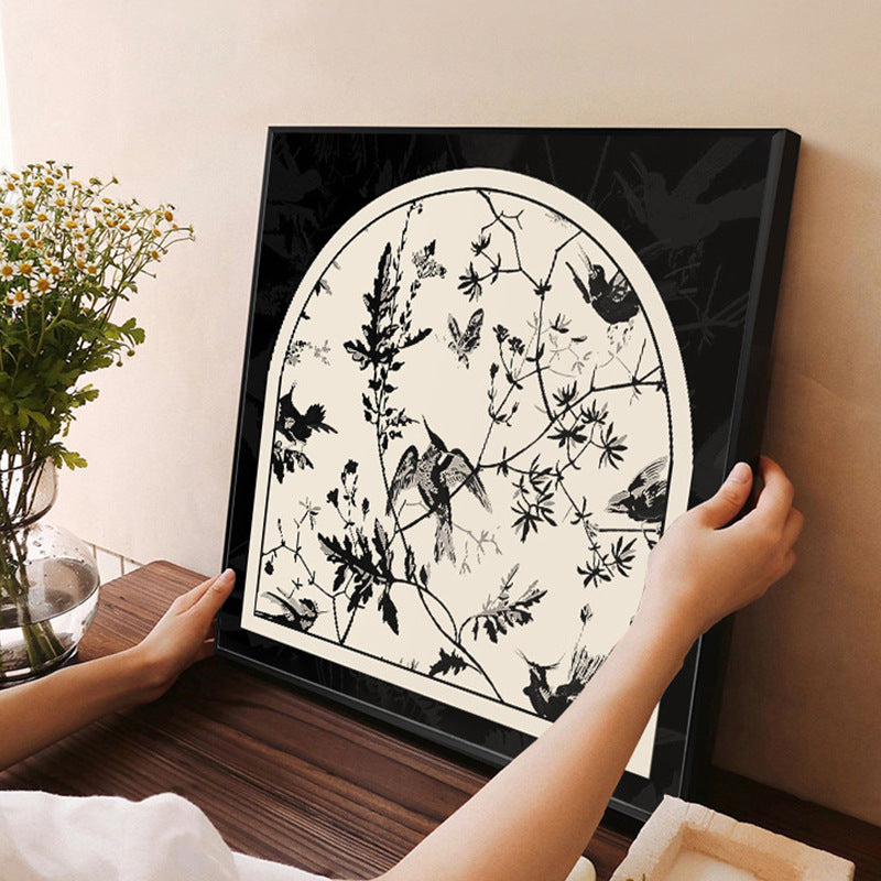 Framed Botanical Bird Illustration Print