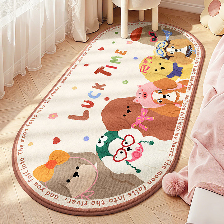 Children's Playful Animal Design Area Rug