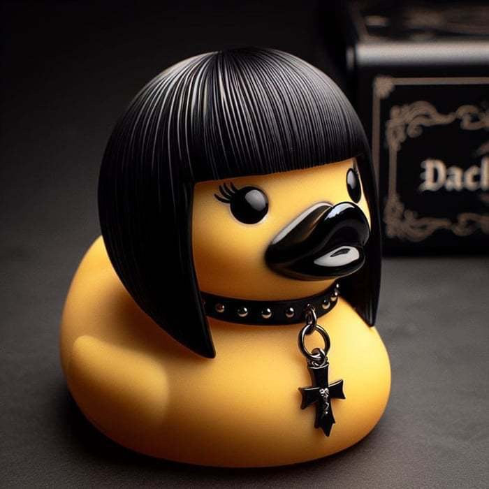 Decorative rubber duck with stylish haircut